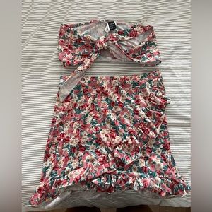 Floral top and skirt set
